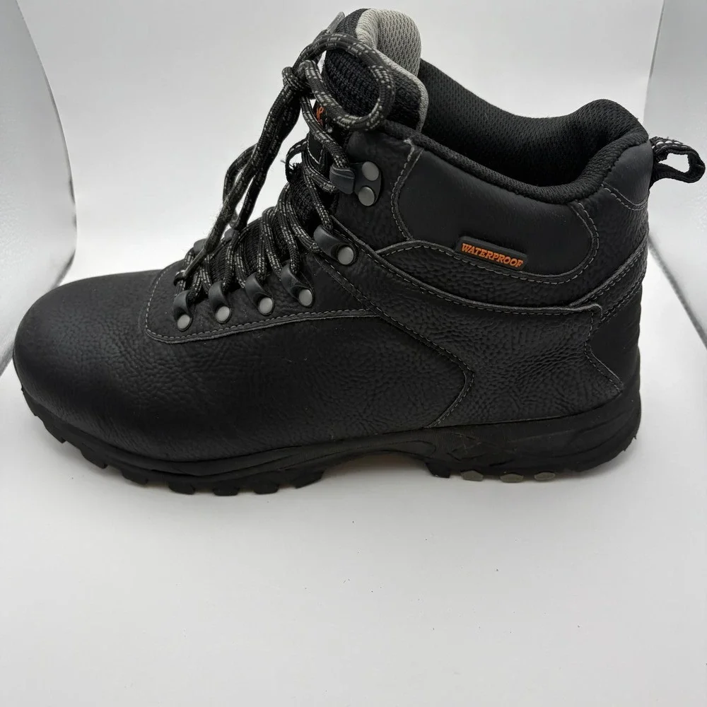 Weatherproof Vintage Mens 10 Hiking Boots Black Jason Waterproof Faux Leather